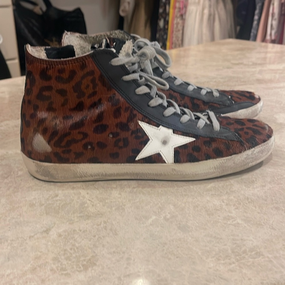 Golden goose leopard velvet sneakers